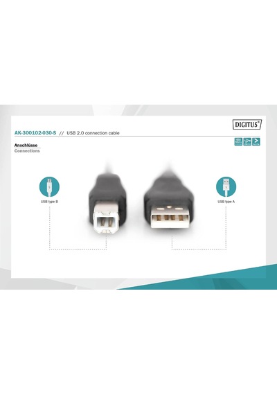 Ak-300102-030-s 3 M Usb 2.0 Yazıcı Kablosu