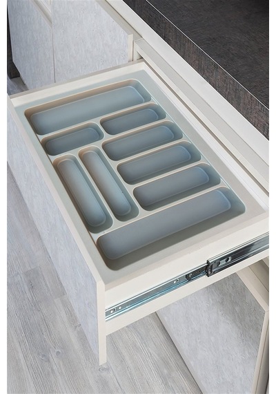 Gri Renk Çekmece Içi Kaşıklık Kepçelik 55x49 Cm 49x40 Ölçülerine Kadar Kesilebilir Gri