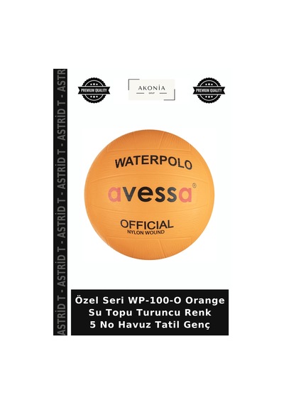 Özel Seri Wp-100-o Orange Su Topu Turuncu Renk 5 No Havuz Tatil Genç