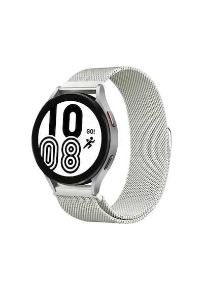 Galaxy Uyumlu Watch 4 Metal Mıknatıslı Kordon  - Gümüş