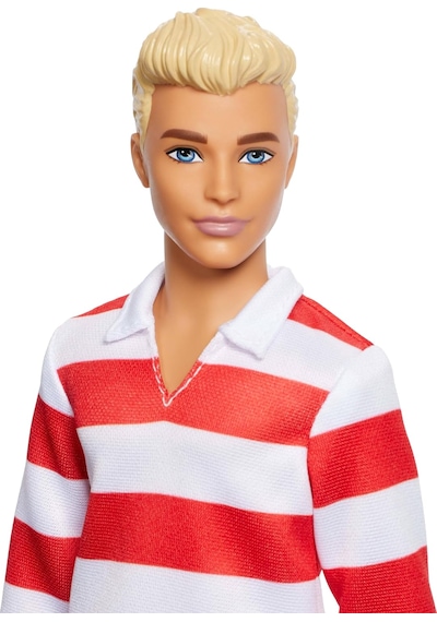 Barbie Fashionistas Ken Bebek Kırmızı Beyaz Polo Tişörtü, Pembe Ş