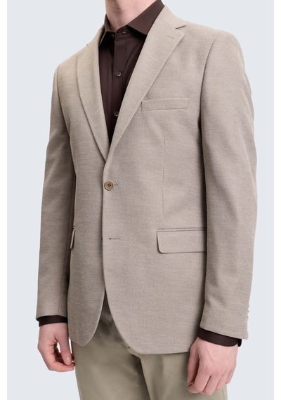 Hatemoğlu Vizon Slim Fit Mono Yaka Klasik Ceket