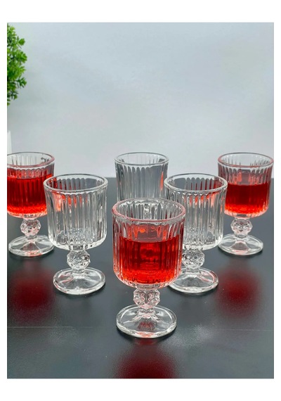 6 Kişilik Cam Ayaklı Pinterest Kahve Yanı Bardağı Bardak 65ml