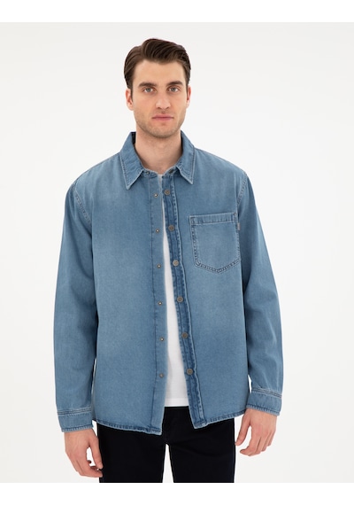 Pierre Cardin Erkek Mavi Gömlek Jean 50292072-vr036 Mavi