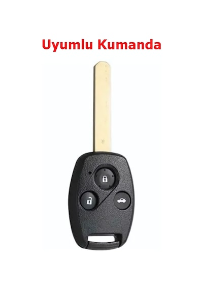 Honda Civic C-rv Accord Jazz Uyumlu Anahtar Kumanda Kılıfı Gri - Gold 3 Tuşlu