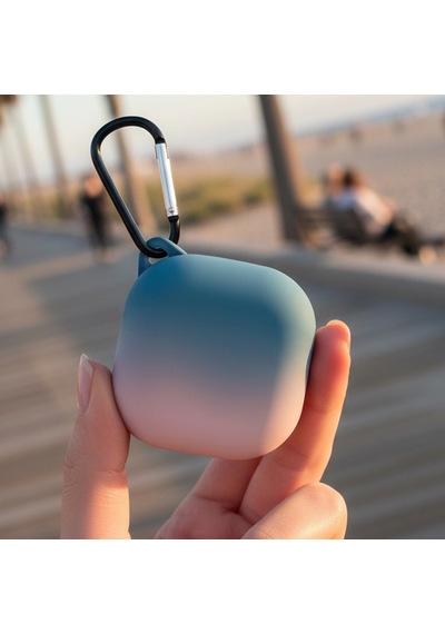 Caseonn Samsung Uyumlu Galaxy Buds Fe - Buds Core Kılıf Duo Aurora Koruma Mavi Pembe
