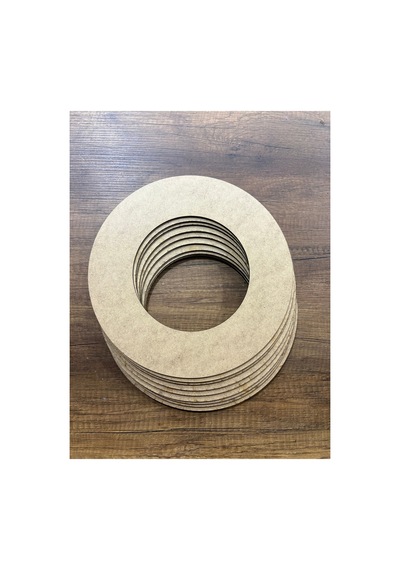 28x28cm Halka Ham Ahşap 10 Lu - Boyanabilir Ham Mdf