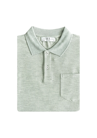 SÜVARİ Yeşil Regular Armürlü Polo Yaka Tişört