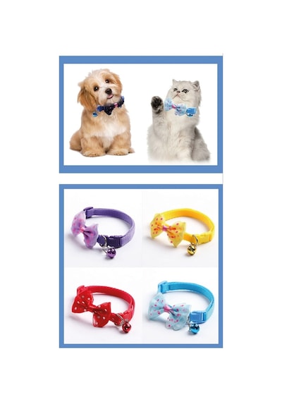 Papyonlu Kedi Ve Küçük Irk Köpek Boyun Tasması Çıngıraklı Kırmızı