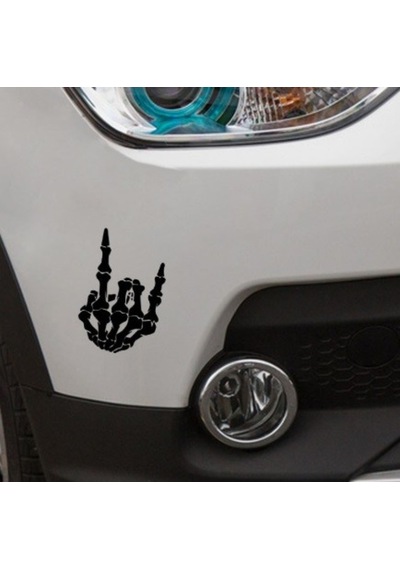 Kafatası Parmak Havalı Sticker Oto Yapıştırma