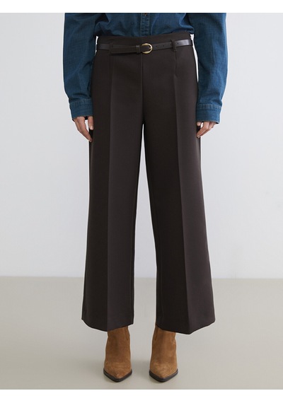Lcw Vision Kahverengi Standart Fit Geniş Paça Kadın Pantolon