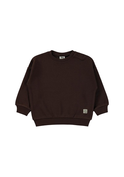 Civil Baby Basic 6-18 Ay Sweatshirt - Kahverengi Koyu Kahverengi