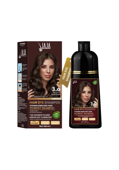 Saç Boyası Şampuanı Koyu Kahve, Erkekler Ve Kadınlar İçin, Bitkisel Saç Boyası Şampuanı, Gri Saç Kapatıcı, Sülfatsız, 300 Ml
