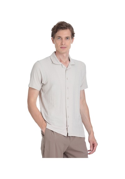 Hatemoğlu Ekru Regular Fit Apaş Yaka Gömlek 35135 4112494