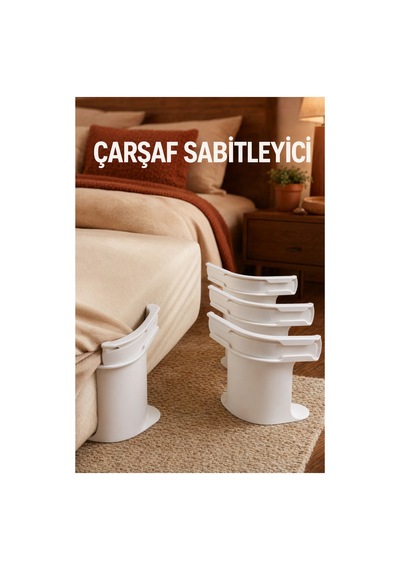 4'lü Yatak Çarşafı Kayma Önleyici Sabitleme Klipsi Pratik Set