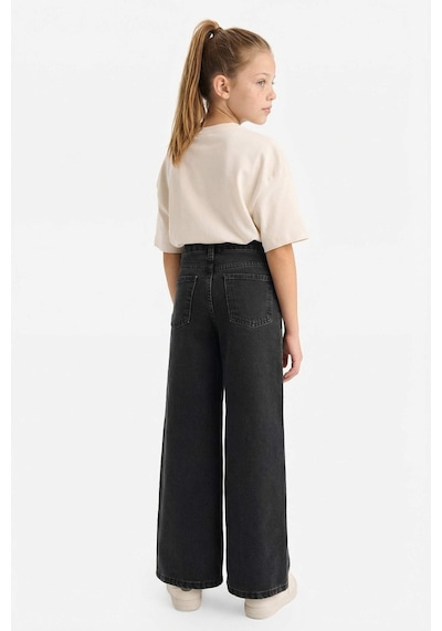 Defacto Yılbaşı Temalı Düz Paça Taşlı Jean Pantolon Kız Çocuk G6494a825wnbk27 Siyah-bk27