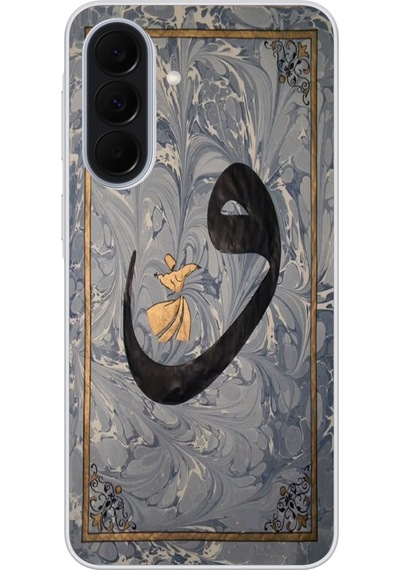 Samsung Galaxy A37 Uyumlu Vav Harfi Gri Baskılı Silikon Kılıf Renkli