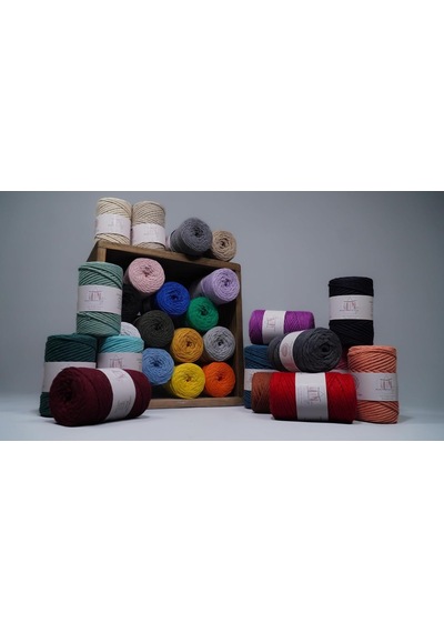 Ayrex Tek Telli Makrome İpi 3 Mm X 100 Metre 328 Fit 3mm Tek Telli Doğal Pamuk İp, Makrome Sanat Ve El Sanatları İ