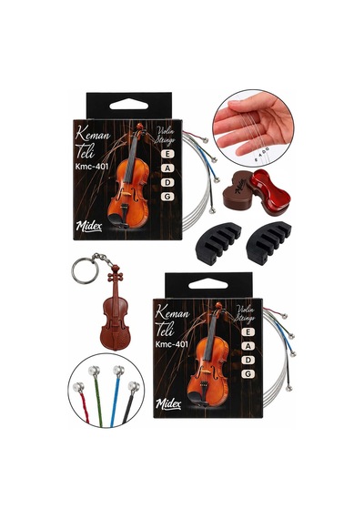 Midex Kmc-401X 2'Li Paket Keman Teli Seti Profesyonel 2 Takım Te
