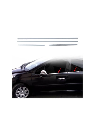 Peugeot 207 Krom Cam Çıtası Takımı 4Parça Paslanmaz Çelik N11.5557 Peugeot 207 Krom Cam Çıtası Takımı 4Parça Paslanmaz Çelik N11.5557