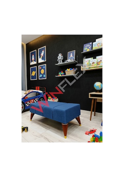 Winflex Şık Ve Fonksiyonel Dekoratif Puf 38x100 Cm Mavi