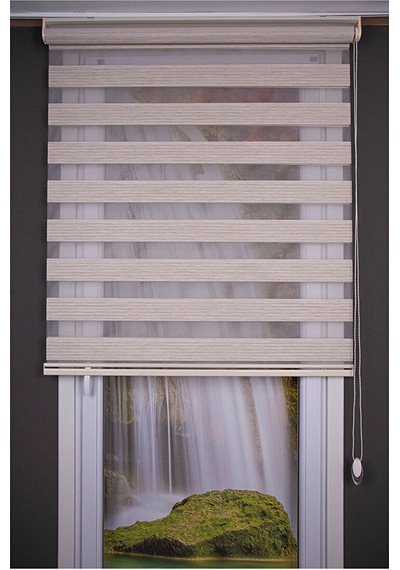 Oba Perde Bambu Pileli Zebra Perde Beyaz 80 x 190
