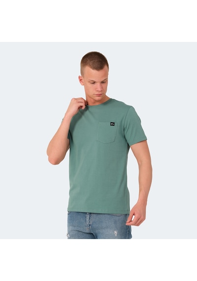 Slazenger VESELA Erkek Cepli Su Yeşili Tişört