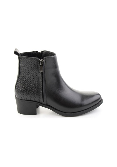 Bambi Siyah Siyah Örgü Hakiki Deri Kadın Bot & Bootie K02788140003