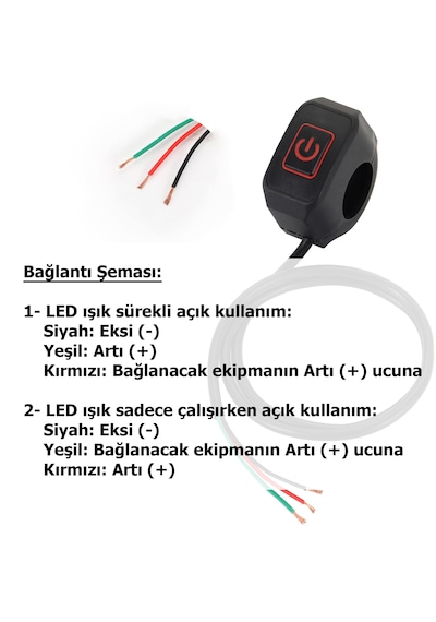 Motosiklet Led Işıklı Gidon Anahtarı Sis Lambası Aç Kapa Düğmesi
