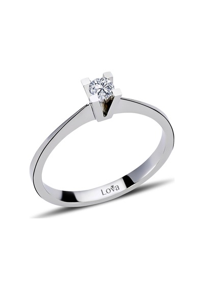 Lova I Renk 0,14 Karat Pırlanta Tektaş Yüzük - IDL Sertifikalı