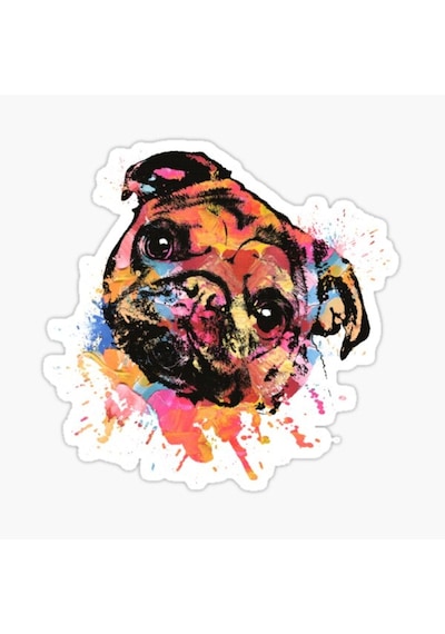Pug Irkı Cinsi Köpek Sticker Araba Oto Yapıştırması 17Cm A6
