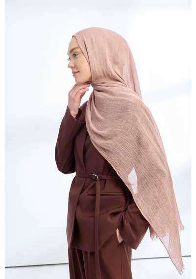 Armanda Organic Touch Viskoz Şal- 3601 Sisli Pudra