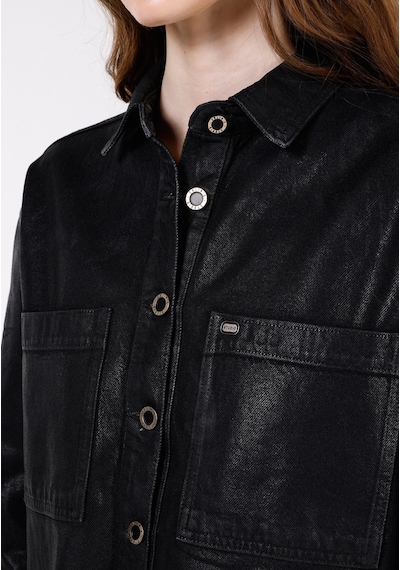 Colin's Colins Oversize Fit Klasik Yaka Kadın Siyah Uzun Kol Gömlek Cl1072278 Q1.v1 Dn43958 Denim