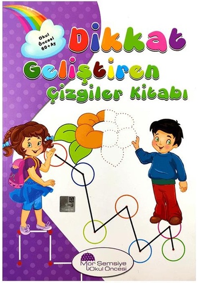 +5 Yaş Dikkat Geliştiren Çizgiler Kitabı Mor Şemsiye