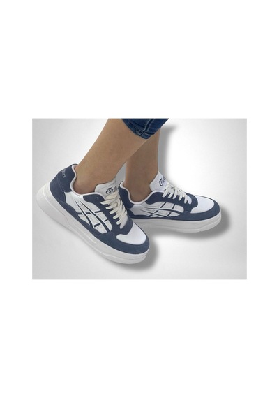 Etayger 3128 İndigo Mavi Gerçek Deri Ultra Hafif Kaymaz Rahat Günlük Sneaker Ayakkabı