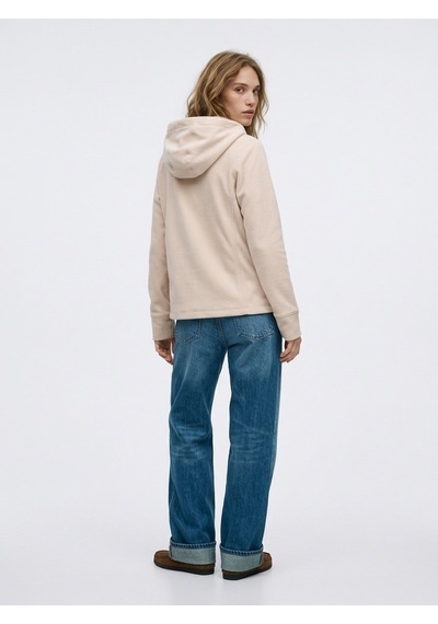 LTB Regular Fit Fermuarlı Polar Krem Sweatshırt