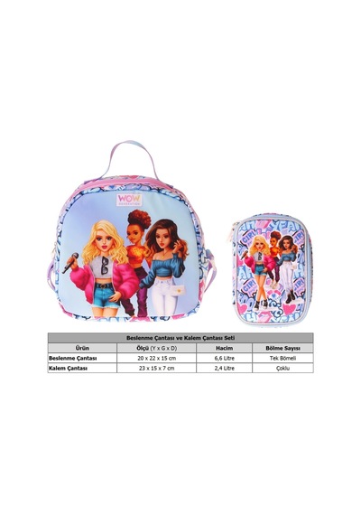 Wow Generation Kız Çocuk Music Lila Thermo Beslenme Çantası Ve Kalemlik Seti - Setwg-w6045 Lila - Mavi