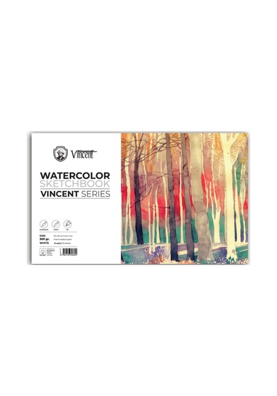 Vıncent Watercolor Sketchbook 300gr 20cmx35cm 10 Sayfa Suluboya Defteri