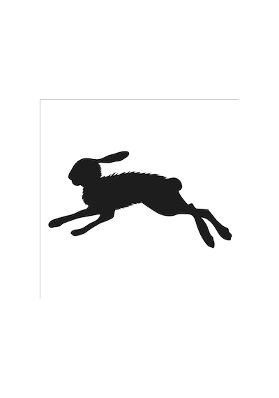 Yabani Tavşan Folyo Sticker 70cm Uzunluk Siyah