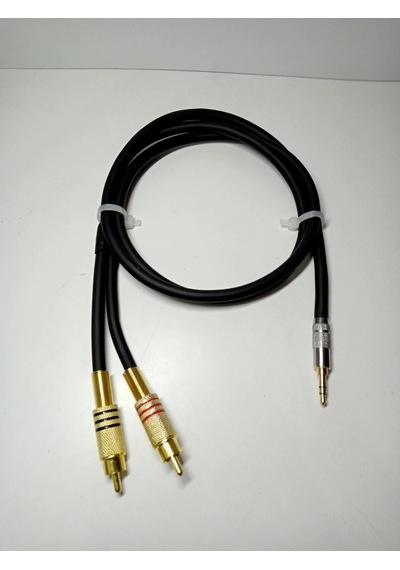 Aux Rca Kablo - %100 Bakır 6mm Kablodan Bir Tarafı Aux Diğer Tarafı Rca Kablo - 1 Metre
