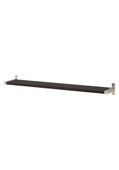 Ikea Bergshult/granhult Duvar Rafı 120x20 Cm Kahverengi - Gümüş