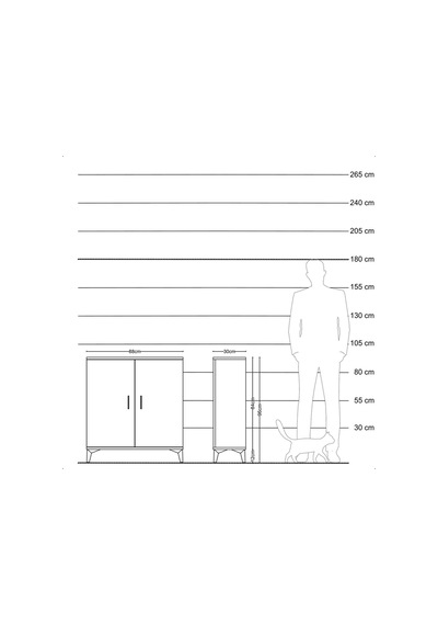 Arges Şifonyer Tek Raflı 2 Çekmeceli 2 Kapaklı 88x30x96 Çam-çam Atlas Çam