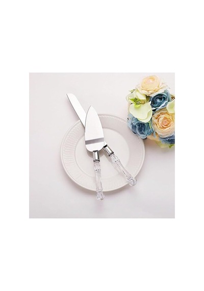 Saplı Pasta Servis Seti Spatula Bıçak Ikili Set