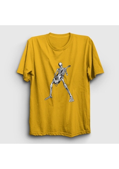 Noıssey Unisex Sarı Skeleton Guitarist Music Rock T-shirt 339807tt
