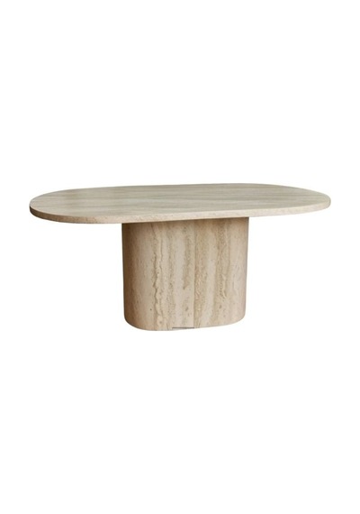 Lucca Oval Traverten Masa, 90x170 Traverten