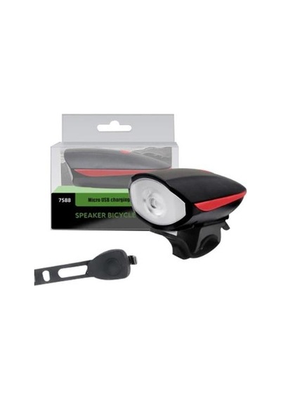 Bike Sky Xml-t6 Led 1200 Mah Su Geçirmez Far Kornalı Bisiklet Feneri Siyah