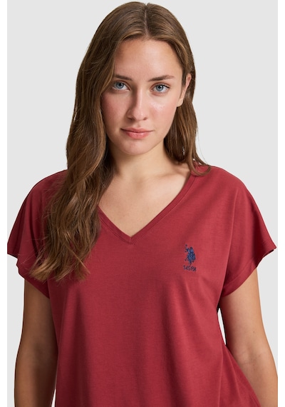 U.S. Polo Assn. U.s. Polo Assn. Kadın Vişne Tişört Basic 50323541-vr223