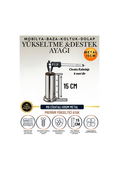 8 Adet 15 Cm M8 Vidalı Metal Krom Ayak Mobilya Ayağı Baza Ayağı Kanepe Ayağı Koltuk Ayağı Yatak Ayağı Yükseltme Ayağı Dolap Ayak Sehpa Sandık Ayakları Değişim Destek Ayağı Yükseltici Aparat Şifonyer Krom Krom 8 Adet 15 Cm M8 Vidalı Metal Krom Ayak Mobilya Ayağı Baza Ayağı Kanepe Ayağı Koltuk Ayağı Yatak Ayağı Yükseltme Ayağı Dolap Ayak Sehpa Sandık Ayakları Değişim Destek Ayağı Yükseltici Aparat Şifonyer Krom Krom