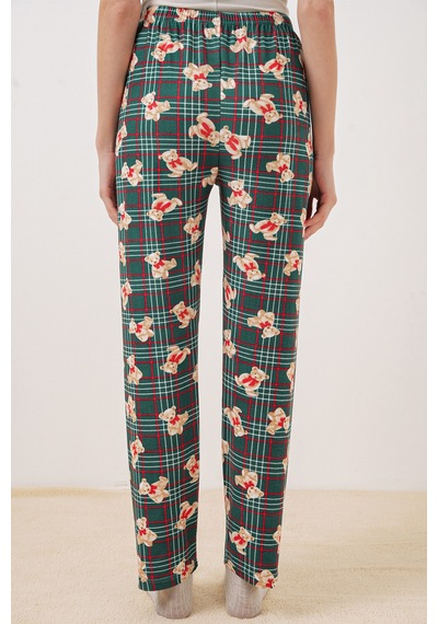 Bigdart 4323 Desenli Pijama Altı - Zümrüt Yeşili