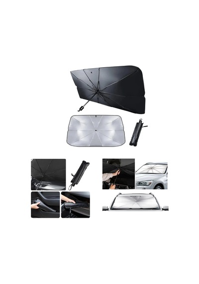 Oto - Araç Cam Güneşlik Şemsiyesi 10 Telli 78x39x130cm 5545 1 Adet
